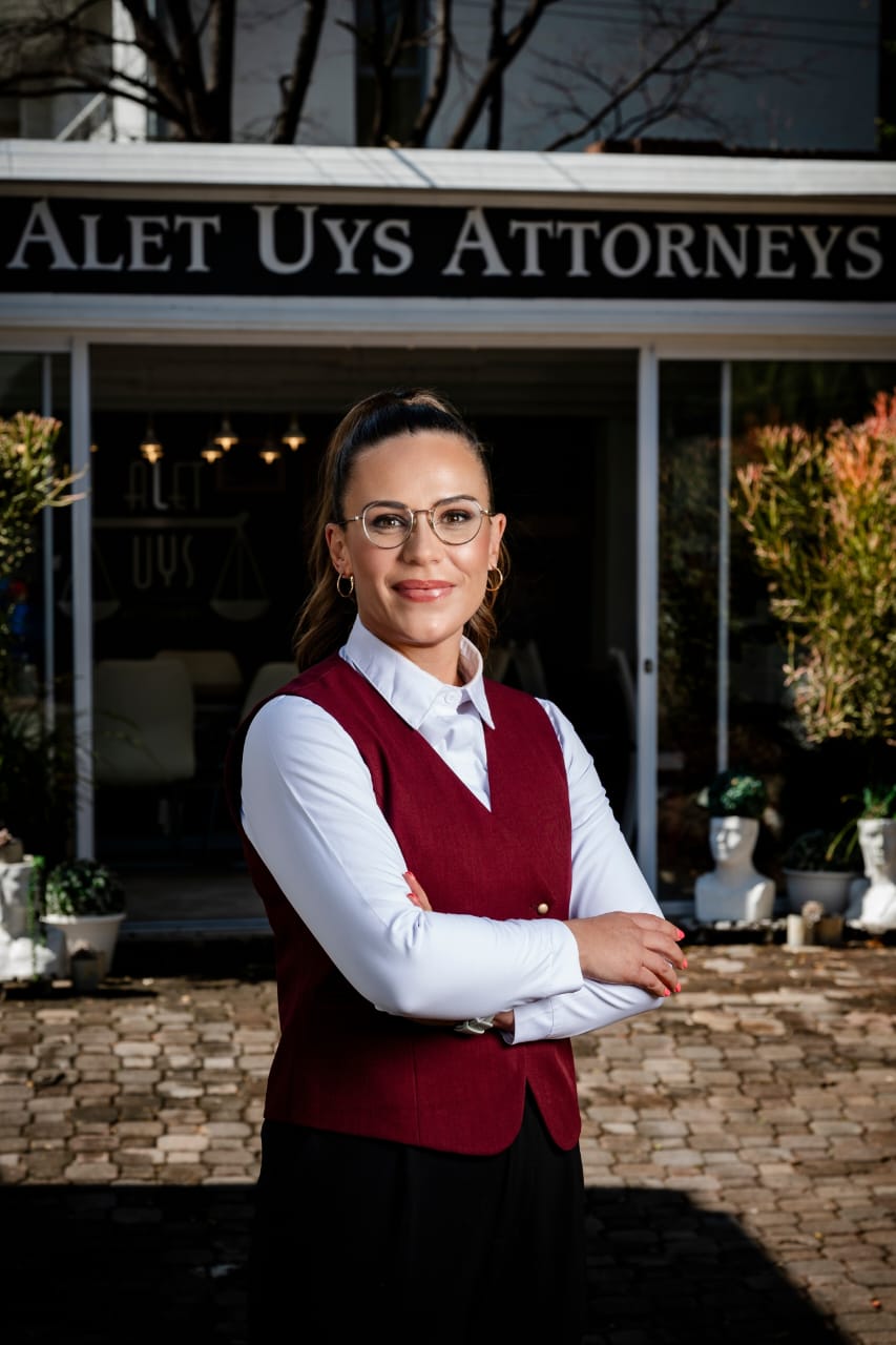 Alet Uys outside Alet Uys Attorneys